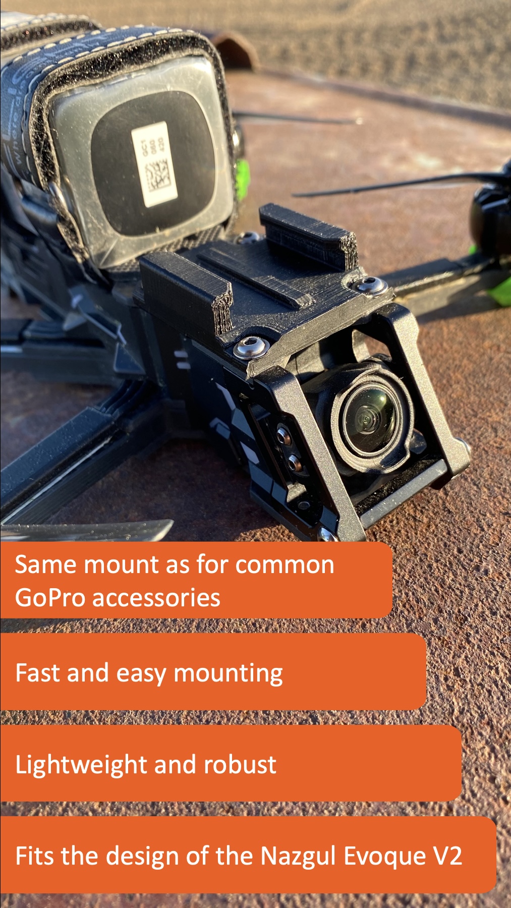 Improved GoPro mount for Nazrul Epoque V2 by David Finn | Download free ...