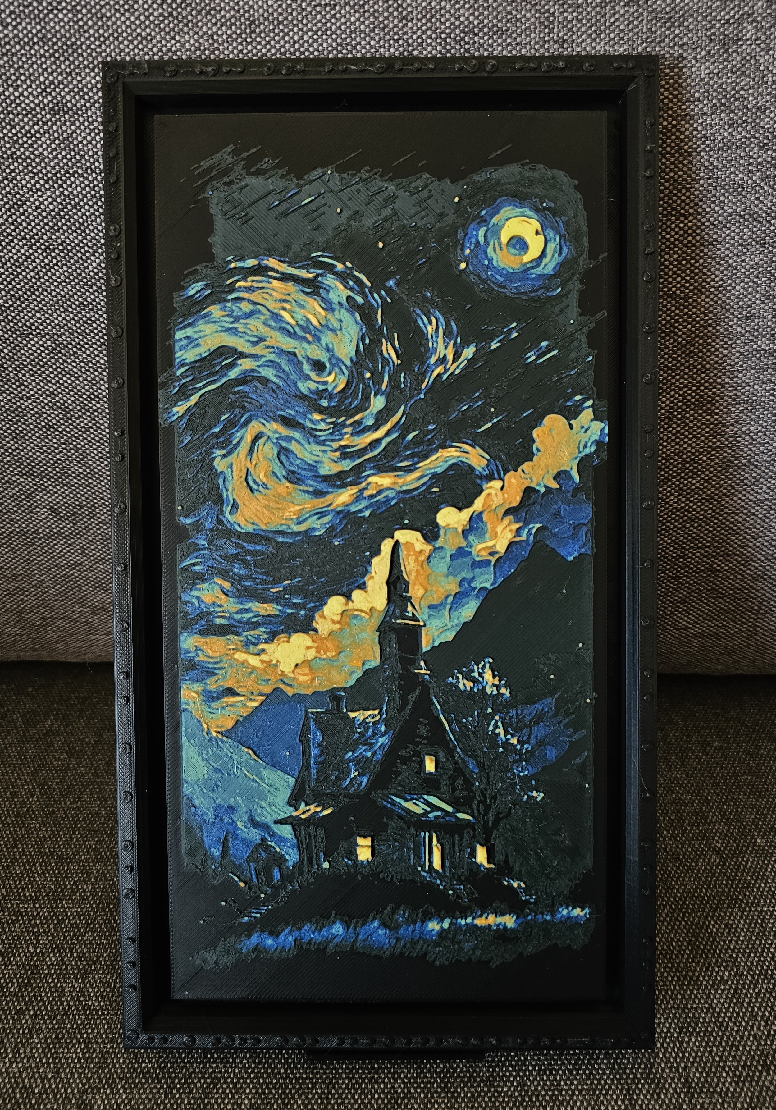 Mountain Refuge: Moonlit Haven - Filament Painting