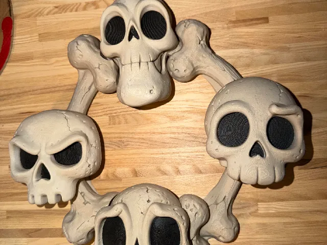 Bonehead skulls halloween wreath