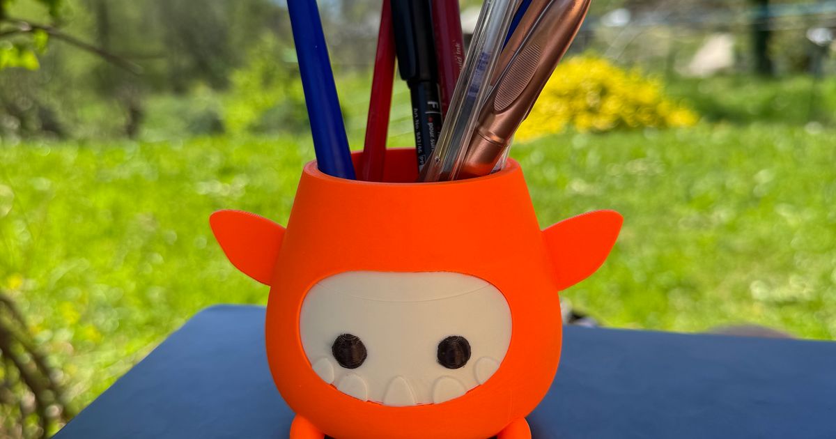 Cute pen cup por Thibault Mathian | Descargar modelo STL gratuito ...