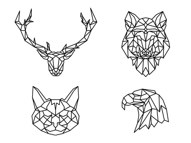 geometric line animals shape
