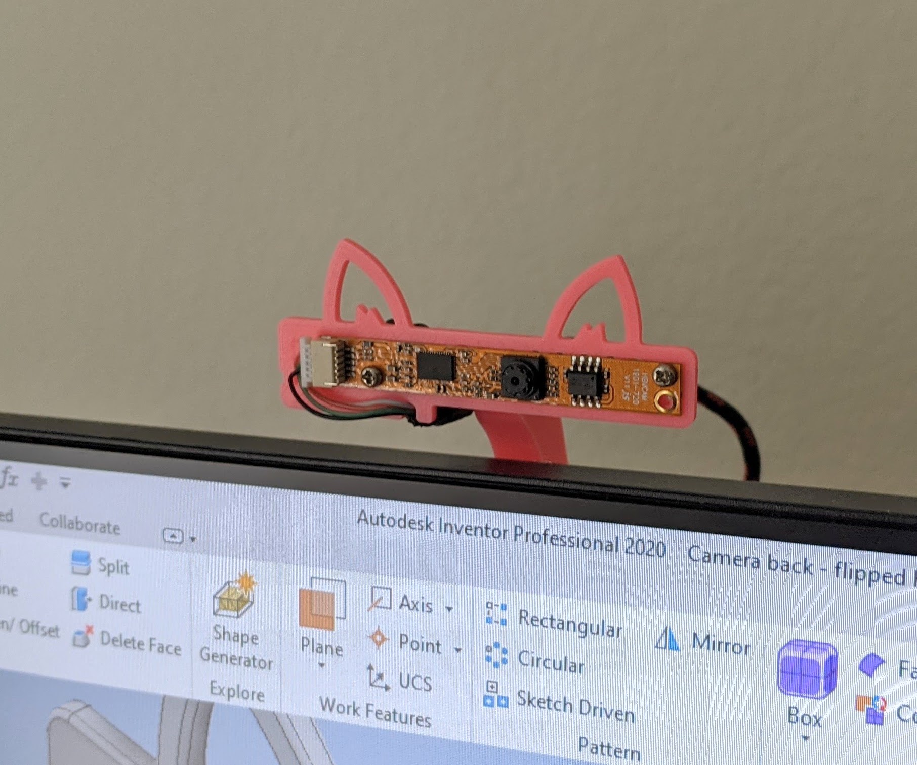 Webcam Mount With Cat Ears