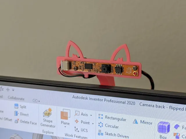 Webcam Mount With Cat Ears
