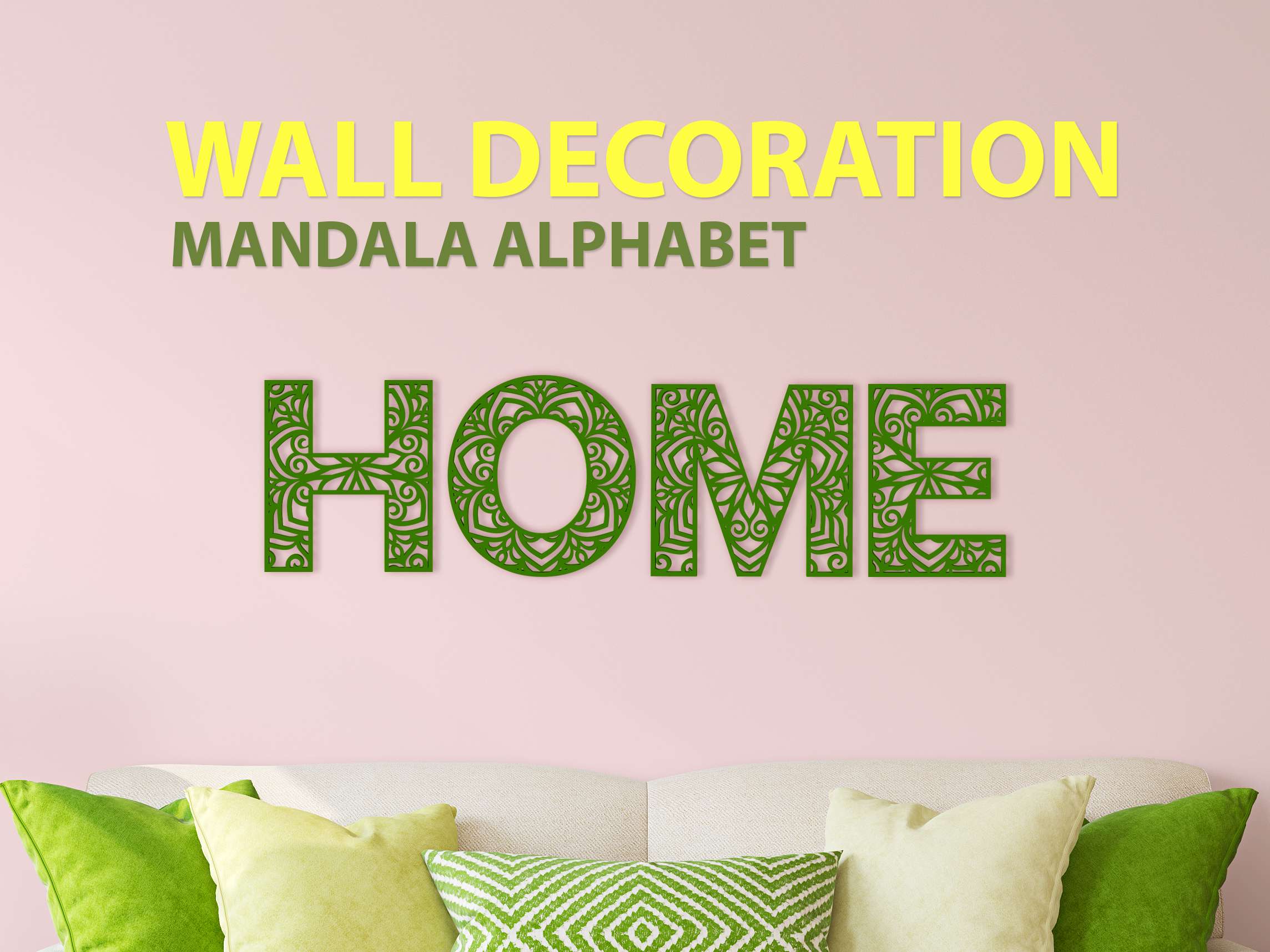 Mandala Alphabet wallart decoration
