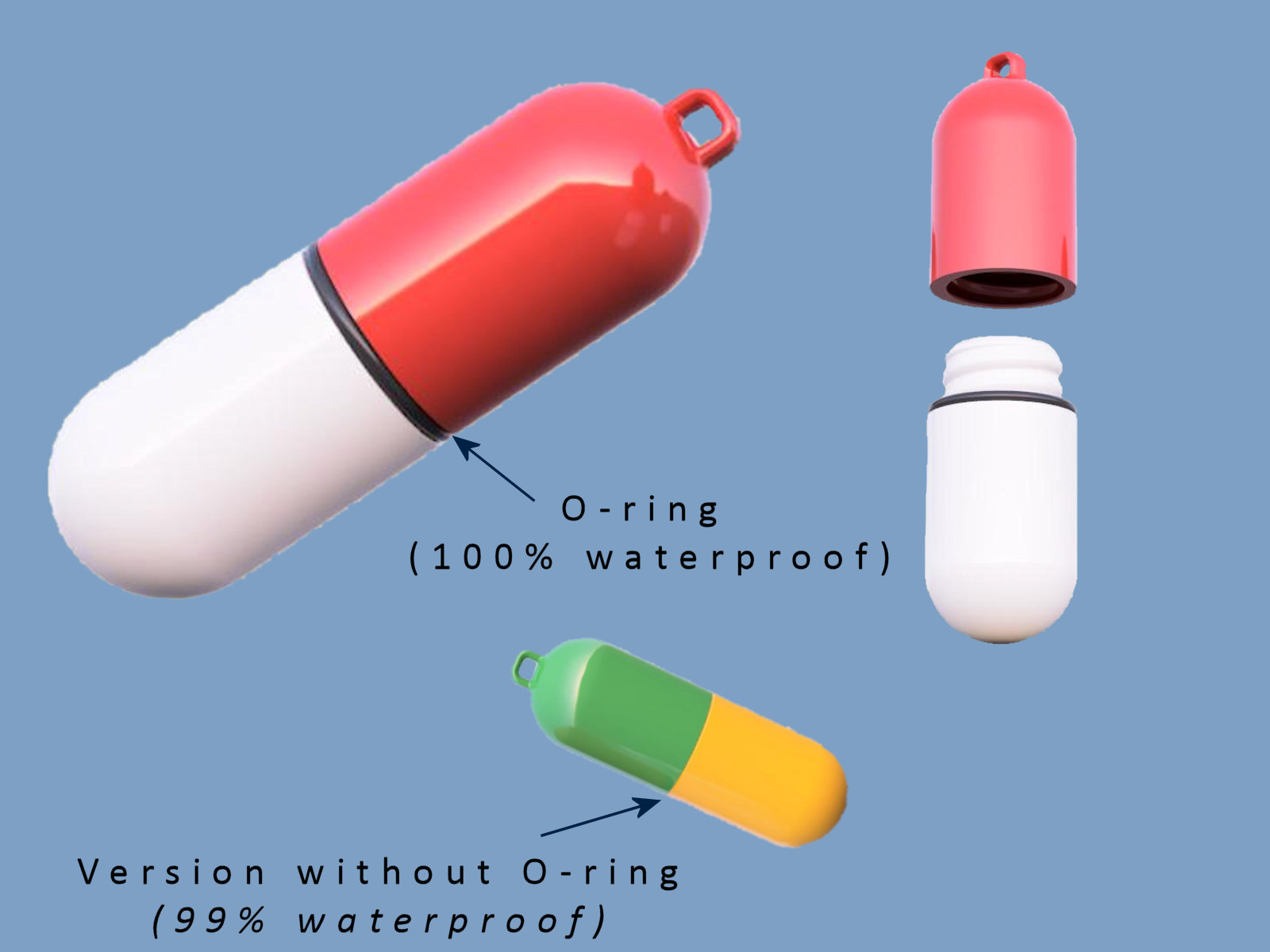 Screwable Pill Capsule (waterproof container)