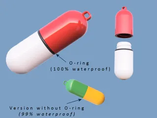 Screwable Pill Capsule (waterproof container)