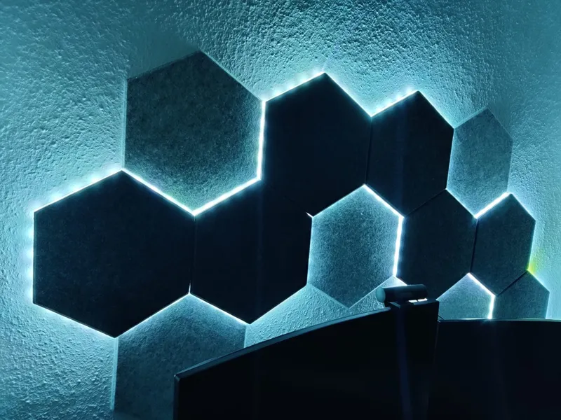 Modular Led Channels for Hexagon Panels + Geometry Wall Art Sleeves by ...
