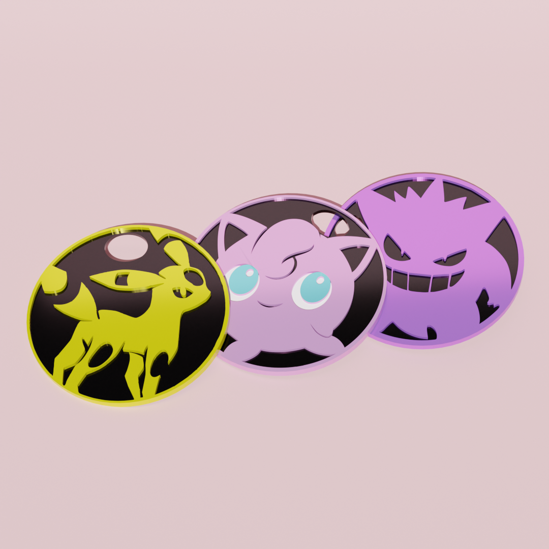 kit de 3 llaveros de Pokémon