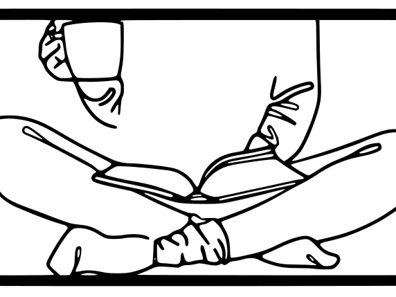 Bookish One Line Art