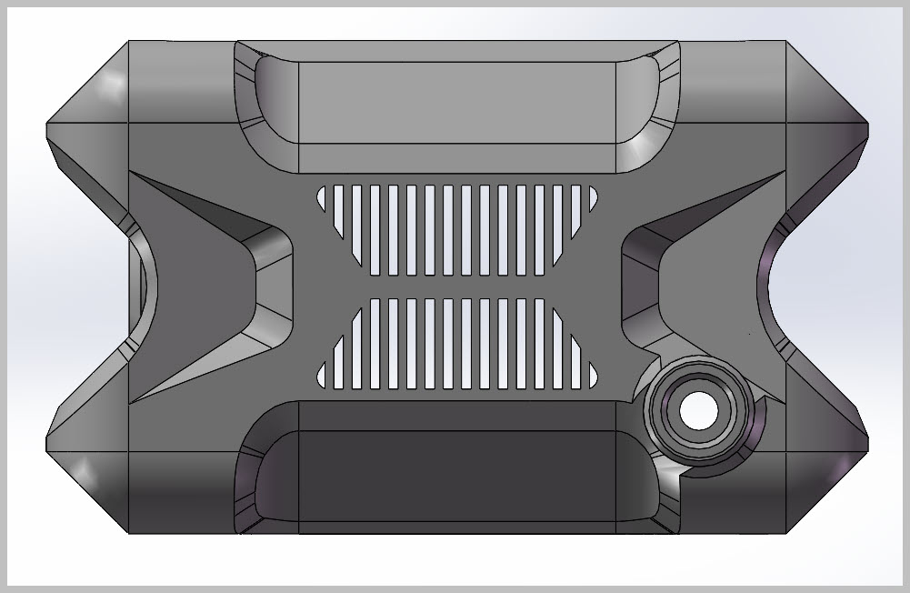 V2 just the outer shell, add thru cut vent and missing tap, STEP files and SW files provided