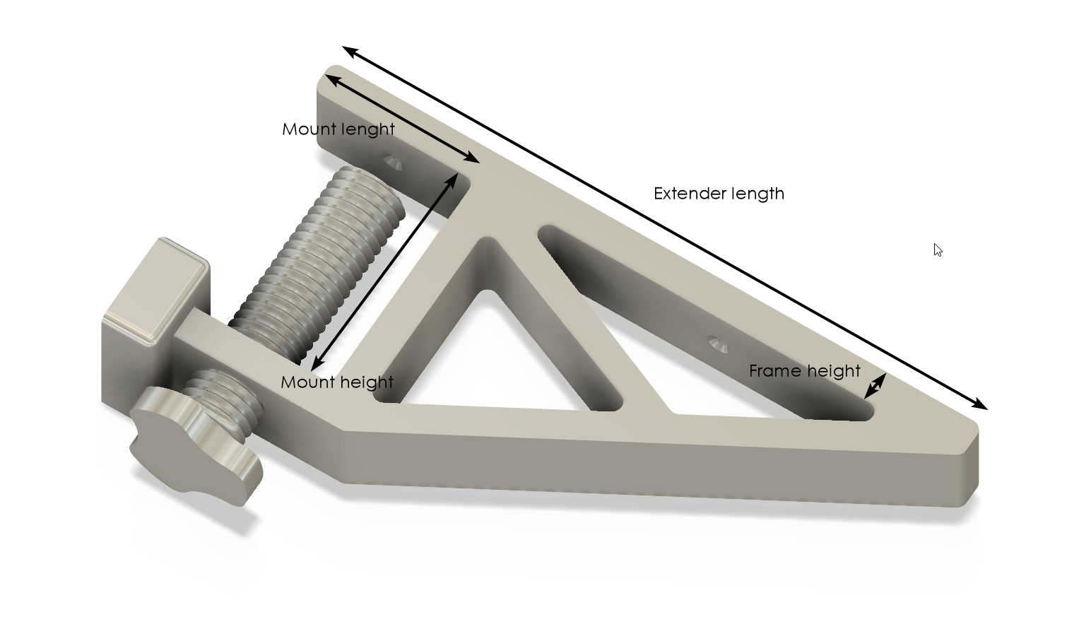 Miniatura 4 do modelo 3D Parametric Table Mount - Extender