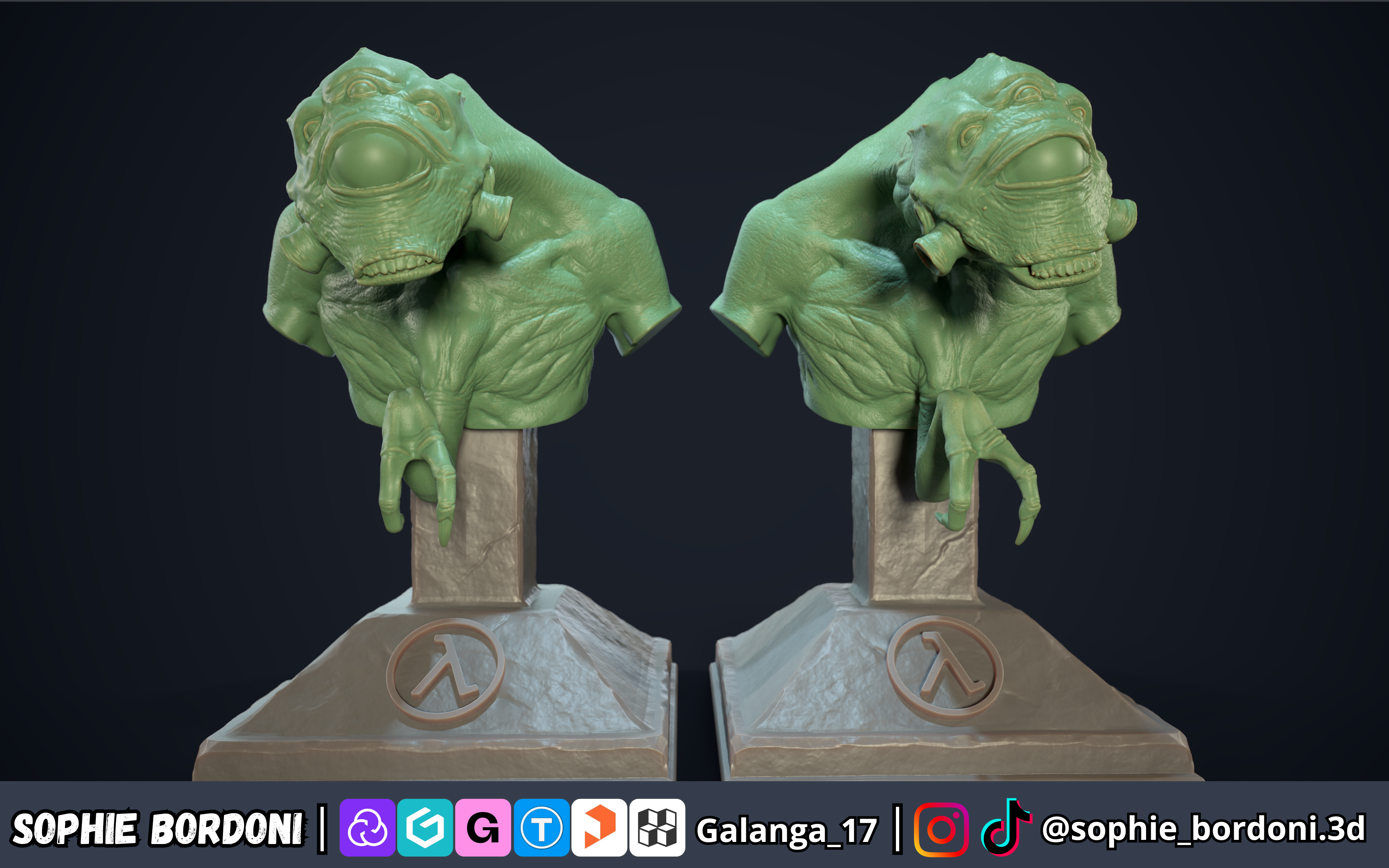 Vortigaunt bust (Half Life)