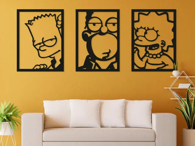 The Simpsons, Bart, Homer, Lisa - wall art