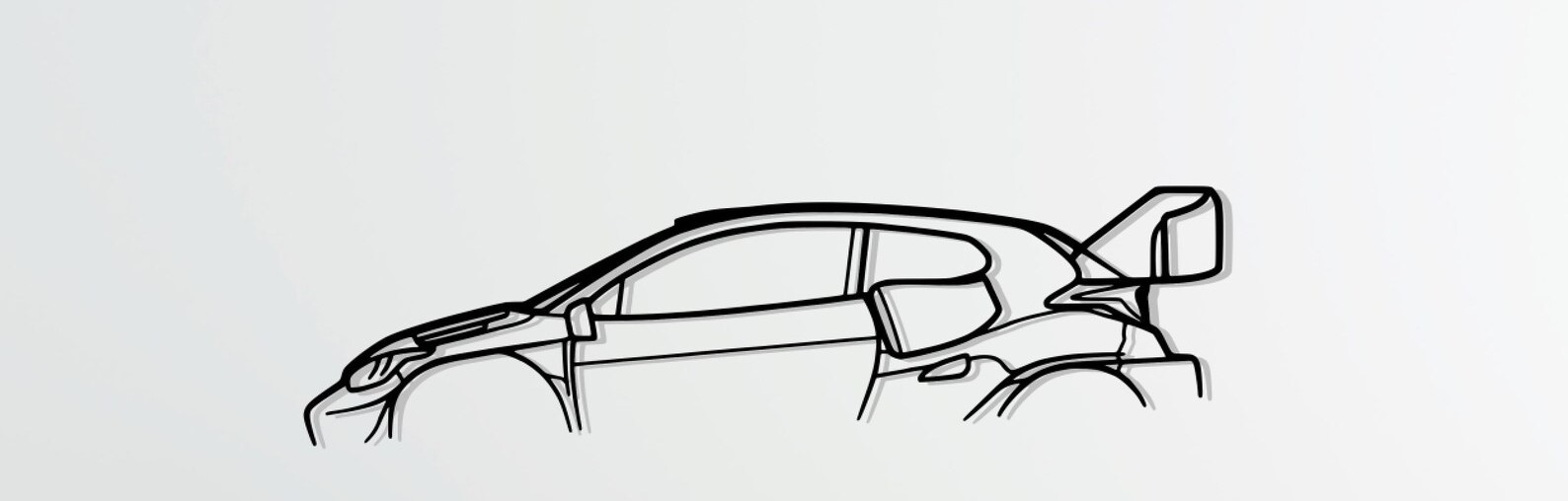 Toyota yaris gr rallye Silhouette Wallart