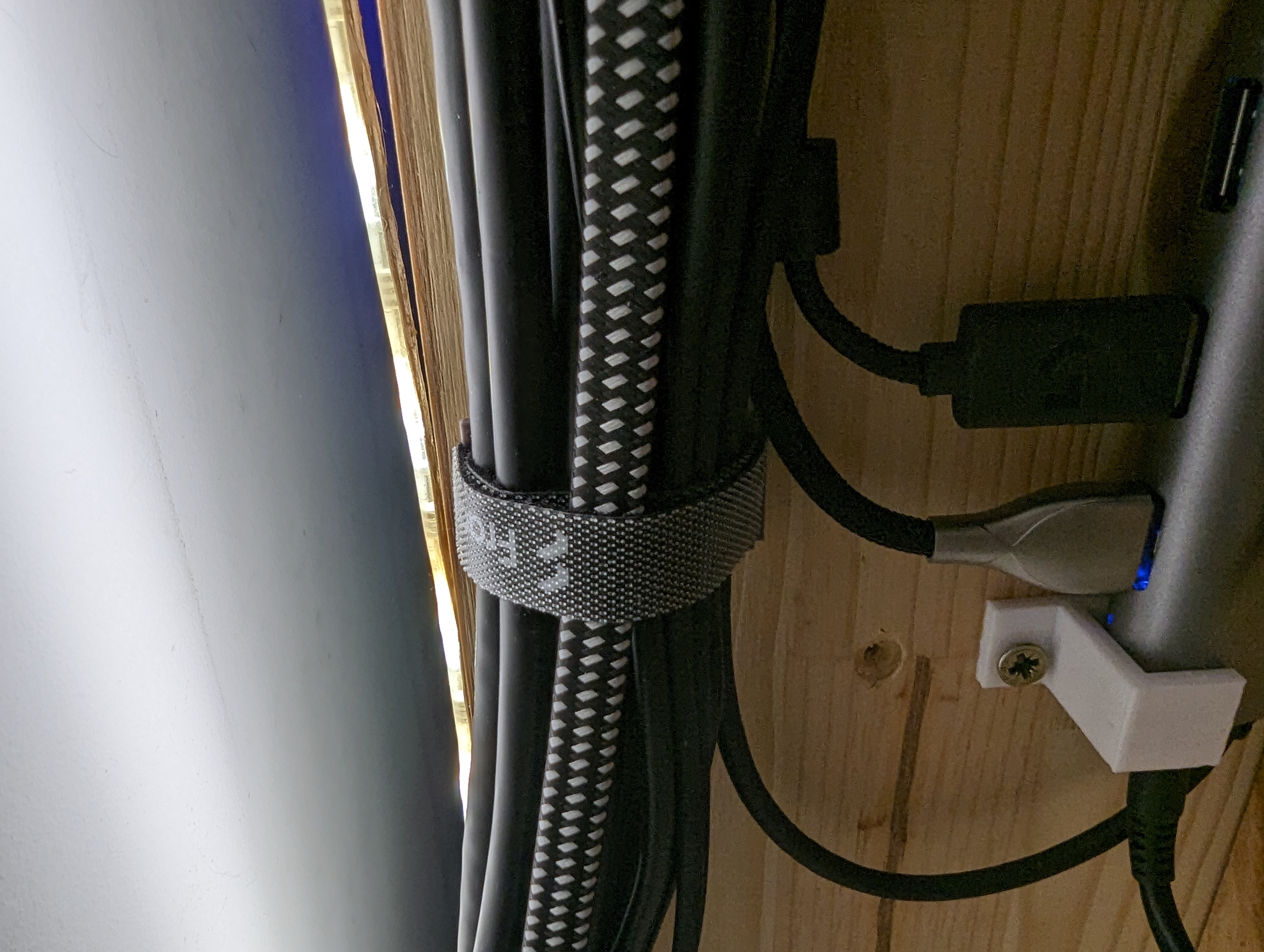Velcro cable hooks for cable management