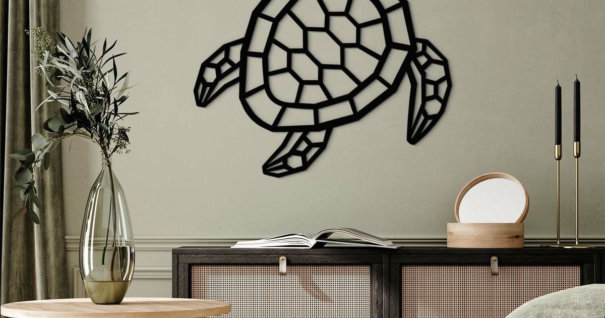 Turtle low poly - wall art by klimoma | Download free STL model ...