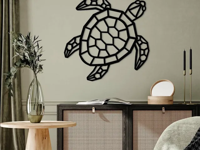 Turtle low poly - wall art