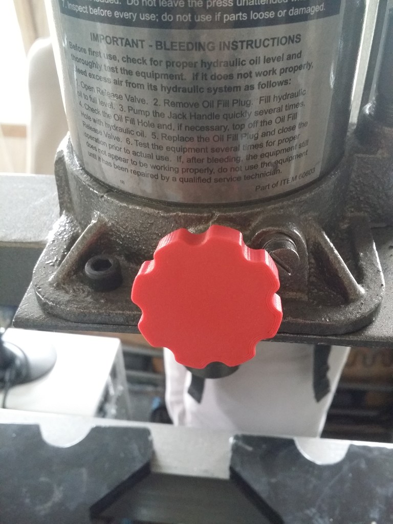 Harbor Freight 20 Ton Press-Pressure Release Knob