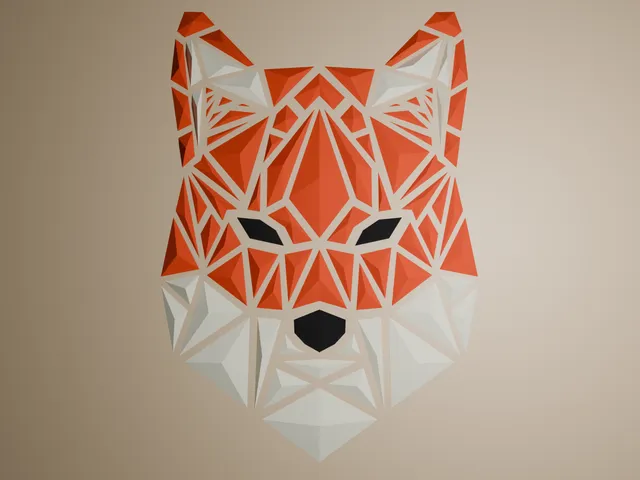Geometric Fox - 3D Wall Art