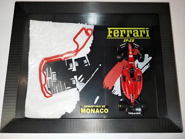 F1 MONACO WALL ART with F1 car miniature