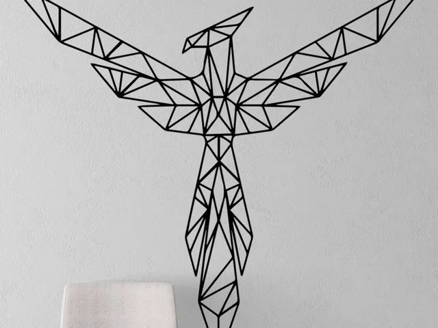 Phoenix - low poly wall art