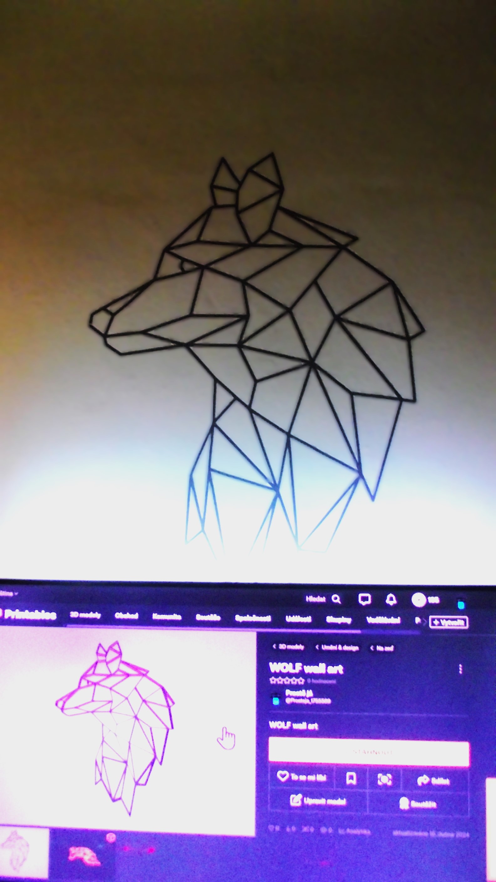 Miniatura 3 do modelo 3D WOLF wall art