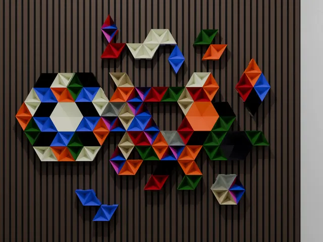 Connectable Inverse Tetrahedrons for Wall Art, Creative Shelves, Geometric Logo's, and more...