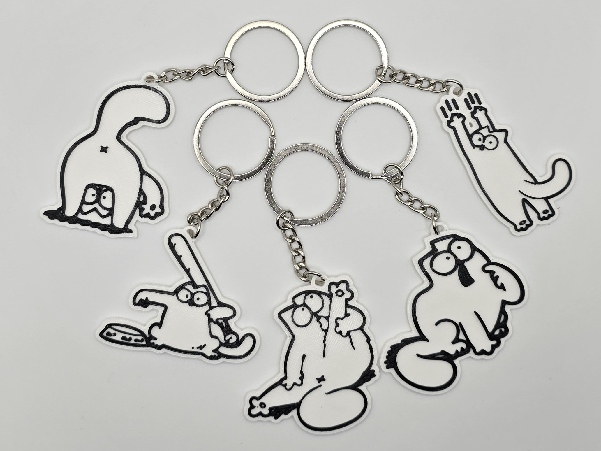 Simon's Cat Keychain (Remix) 3D model thumbnail