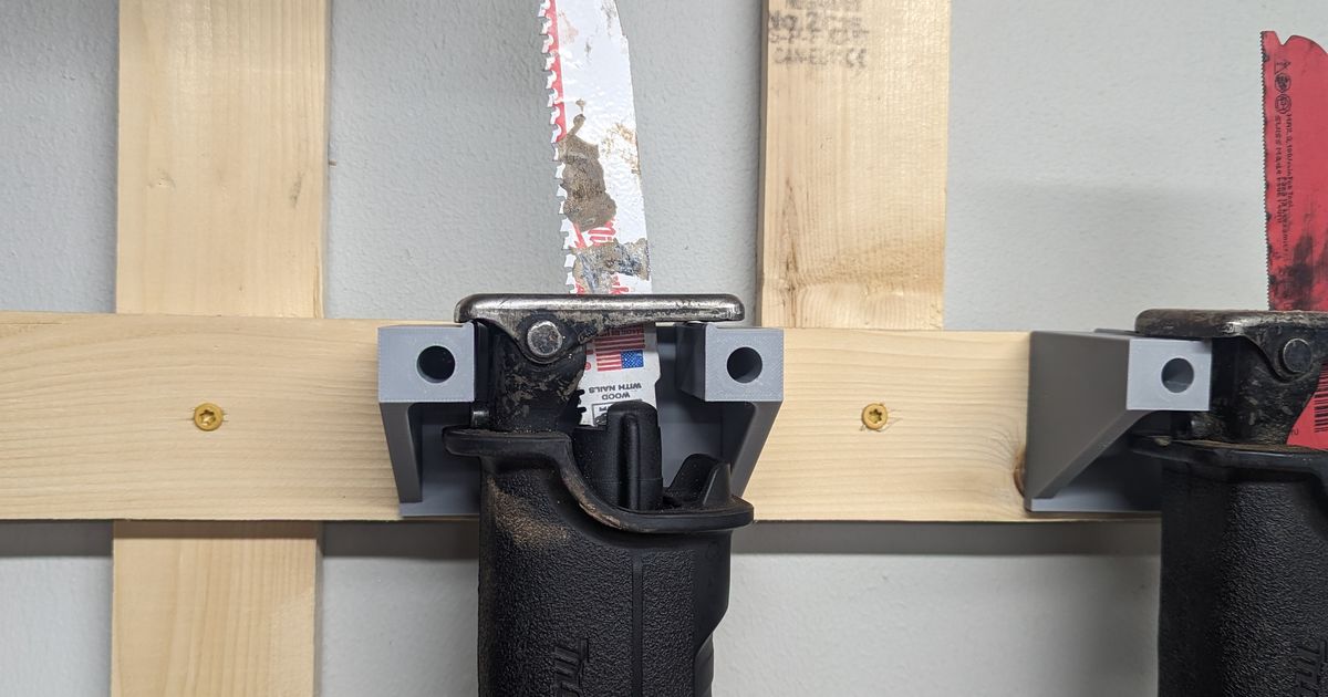 Reciprocating Saw Wall Mount by Cbesheff Download free STL model