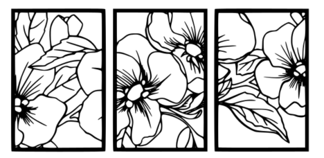 set Pear Flower Wall Art