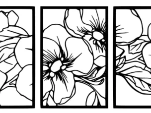 set Pear Flower Wall Art