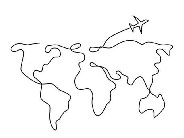 World travelling One Line Art