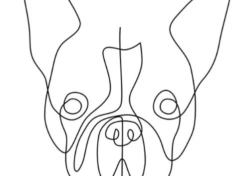 Frenchie One Line Art