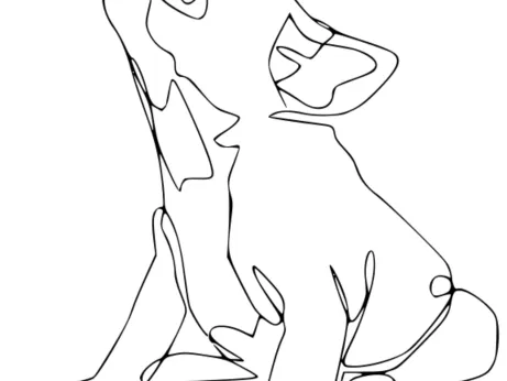 french bulldog Line Art