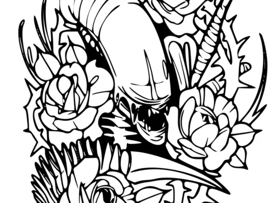 Roses Alien Wall Art