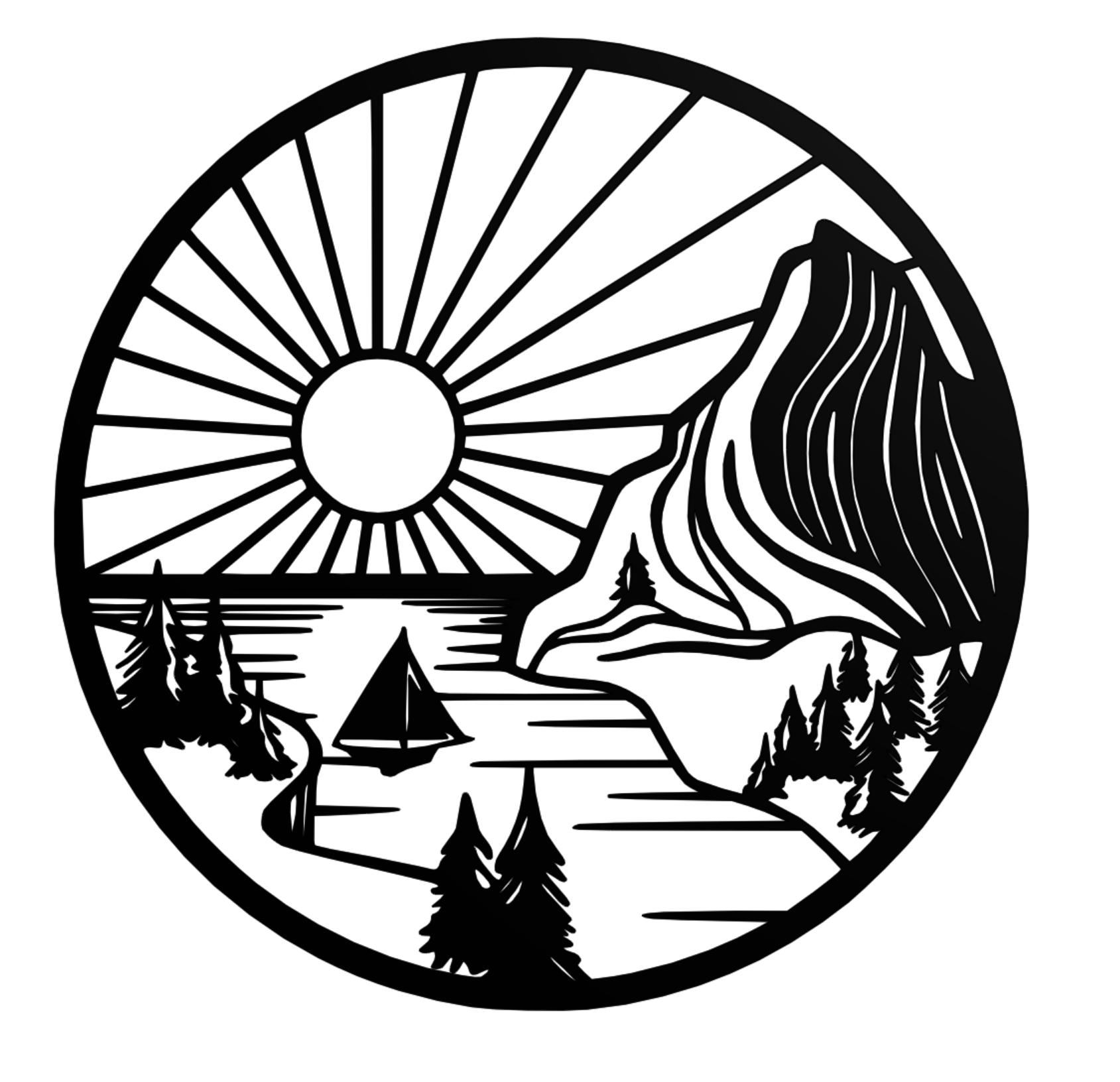 Lake, mountains , sunshine - wall art