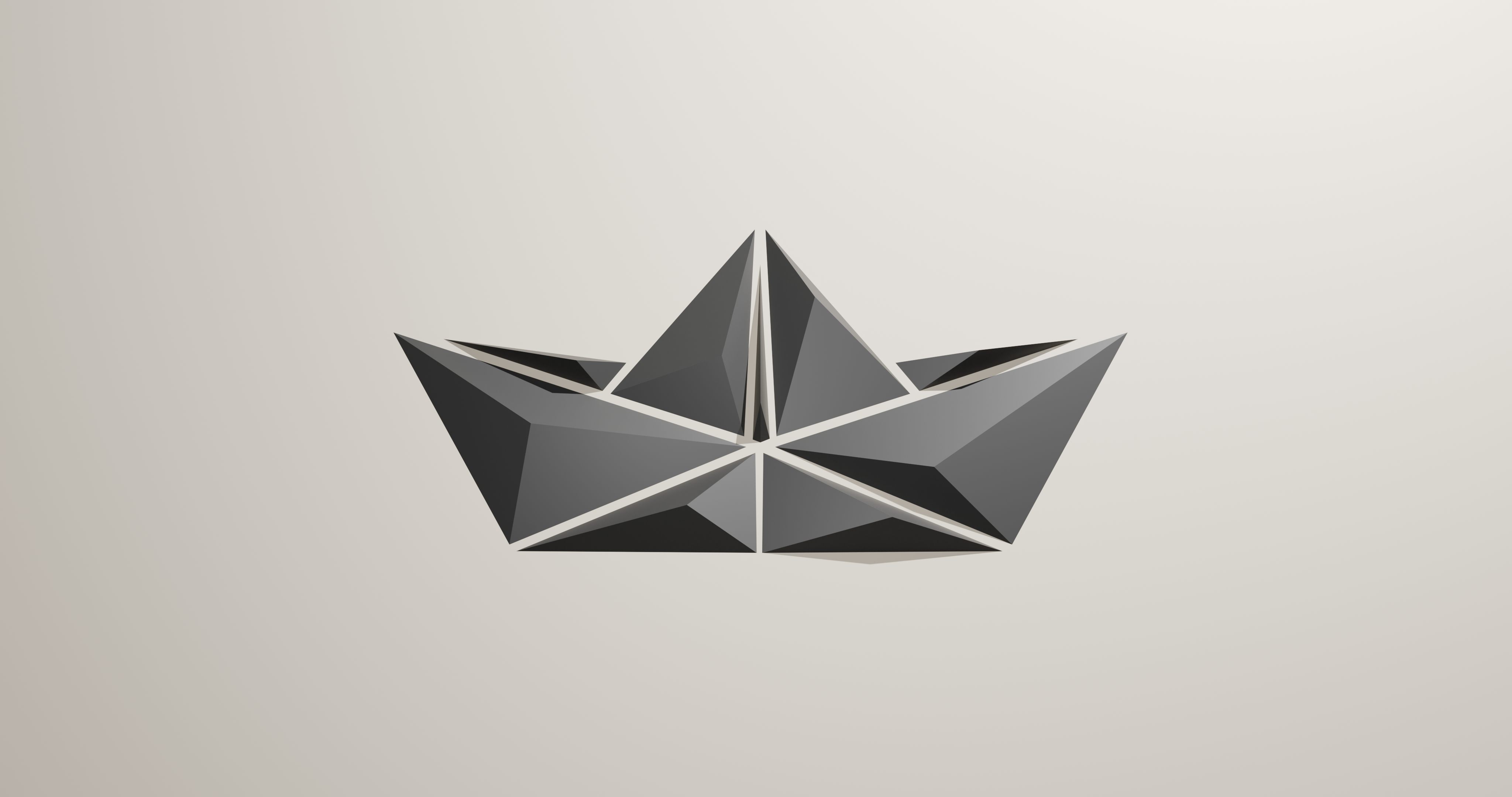 Paper boat geometric wall art
