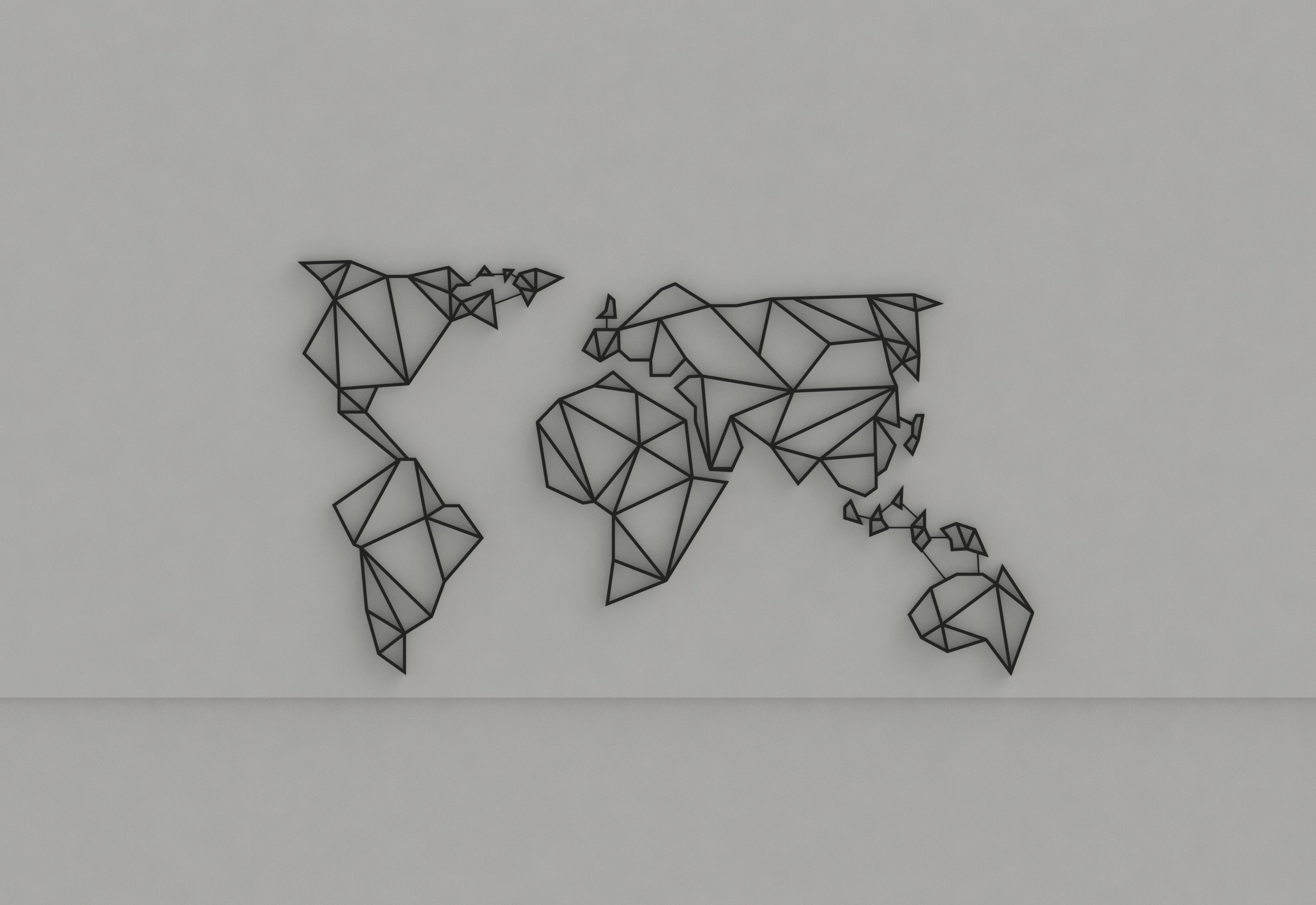 Polygon World Map Wall Art by Polygon_boy | Download free STL model ...