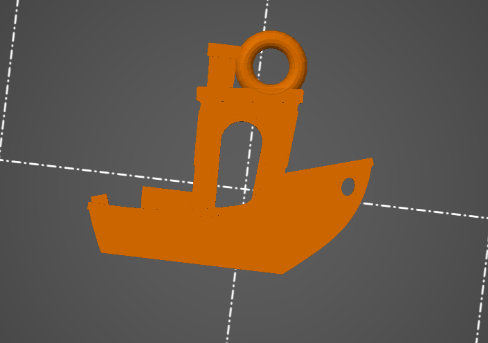 A model of a 2D benchy as a keychain