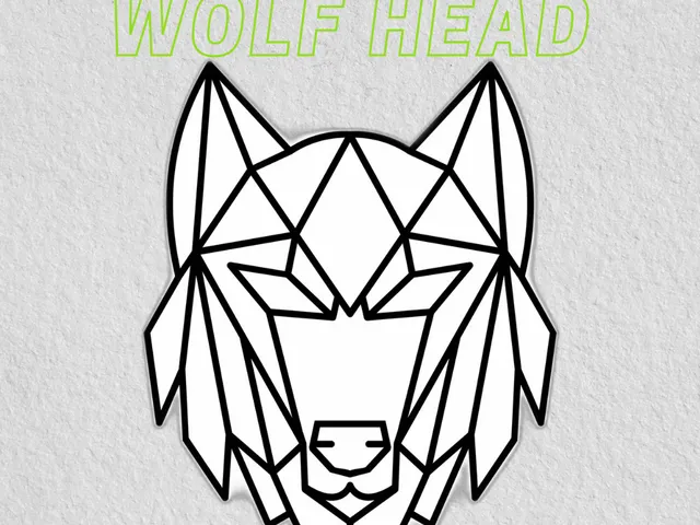 geometric wolf head for wall