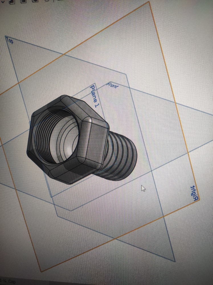 hose reducer 32 mm and thread 1-1/4" (parametric) 3D model