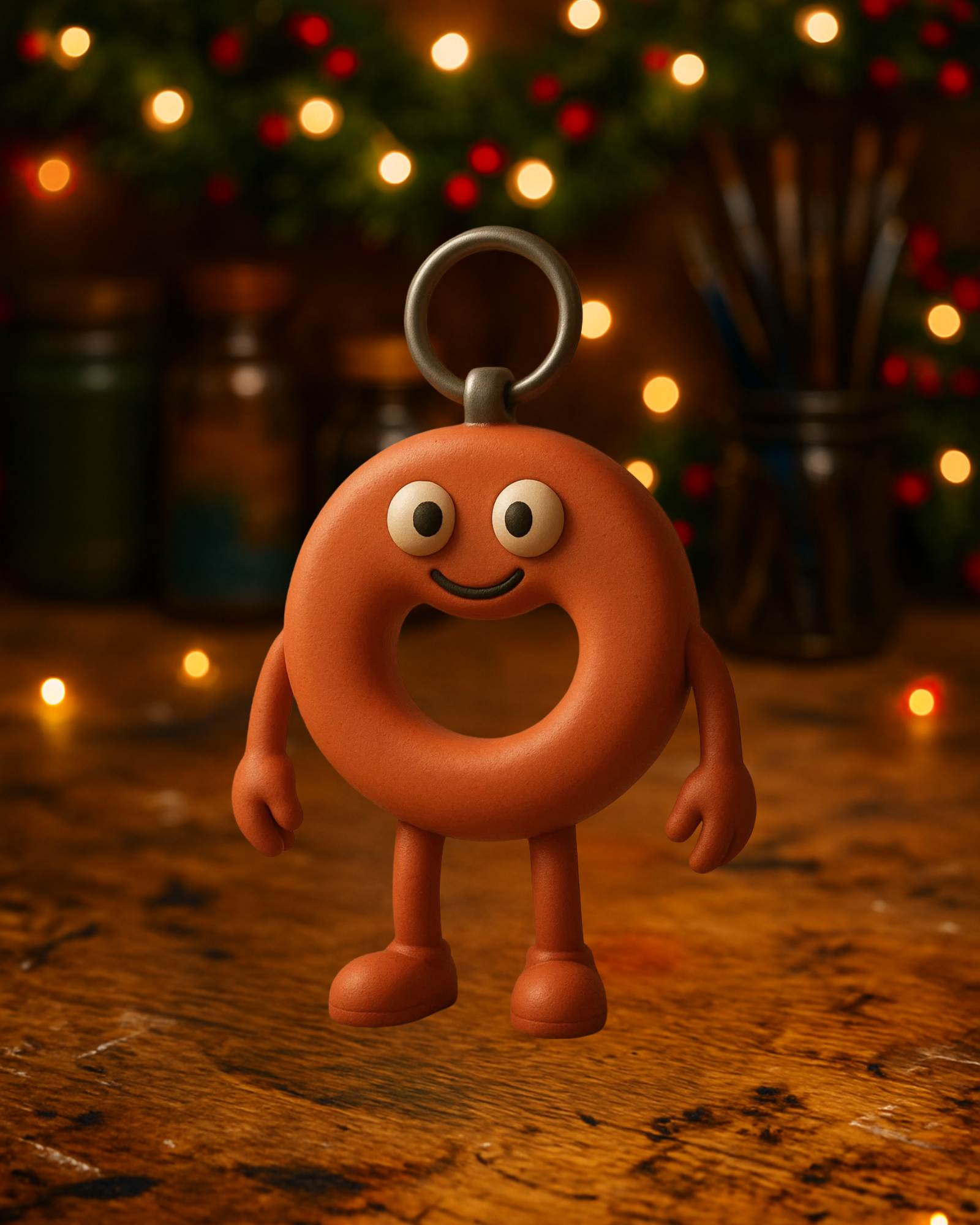 Cute Donut Character Keychain