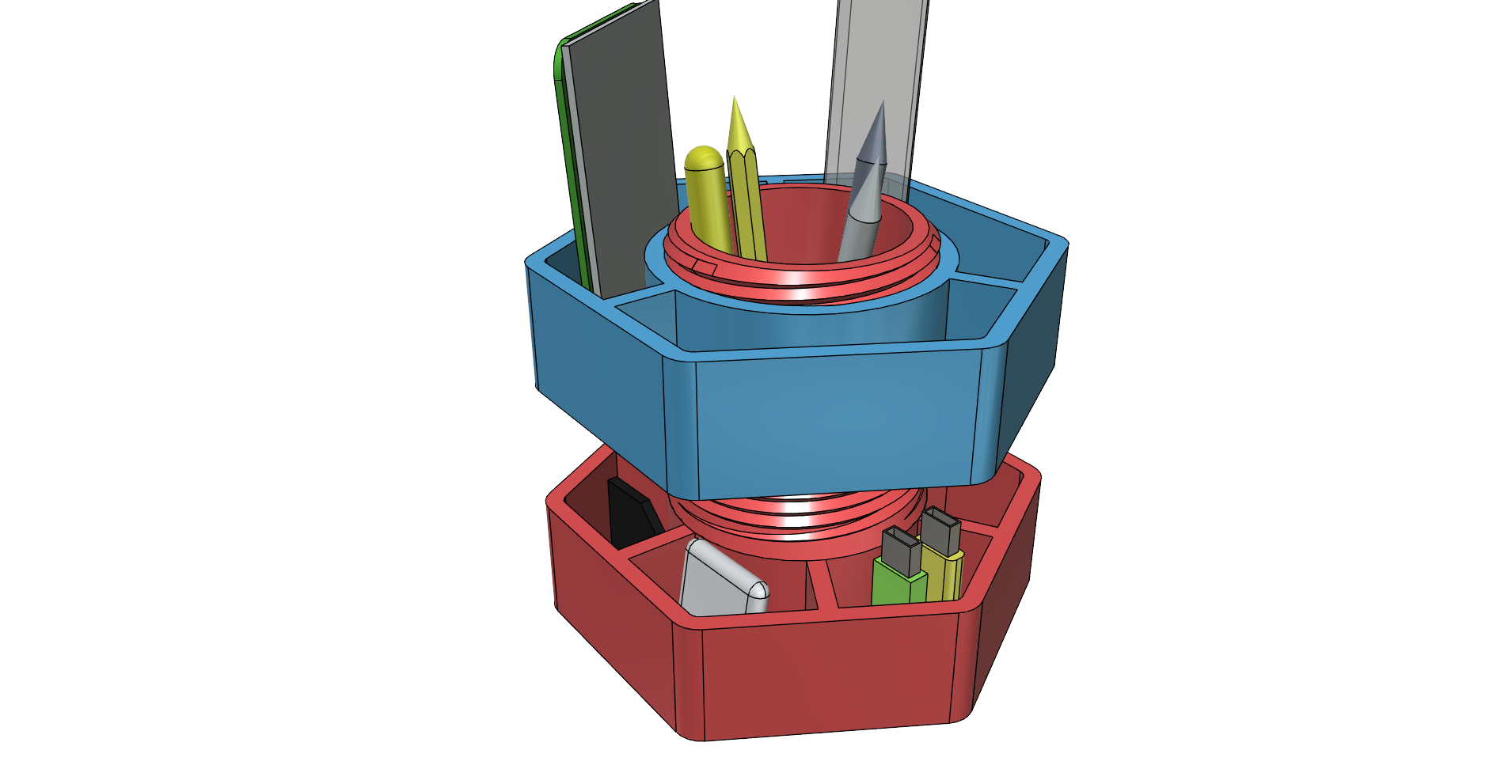 Desk organizer desktop organizer organizers office organizer table pencil holder pen holder pencil stand Bolt easy print without support tested