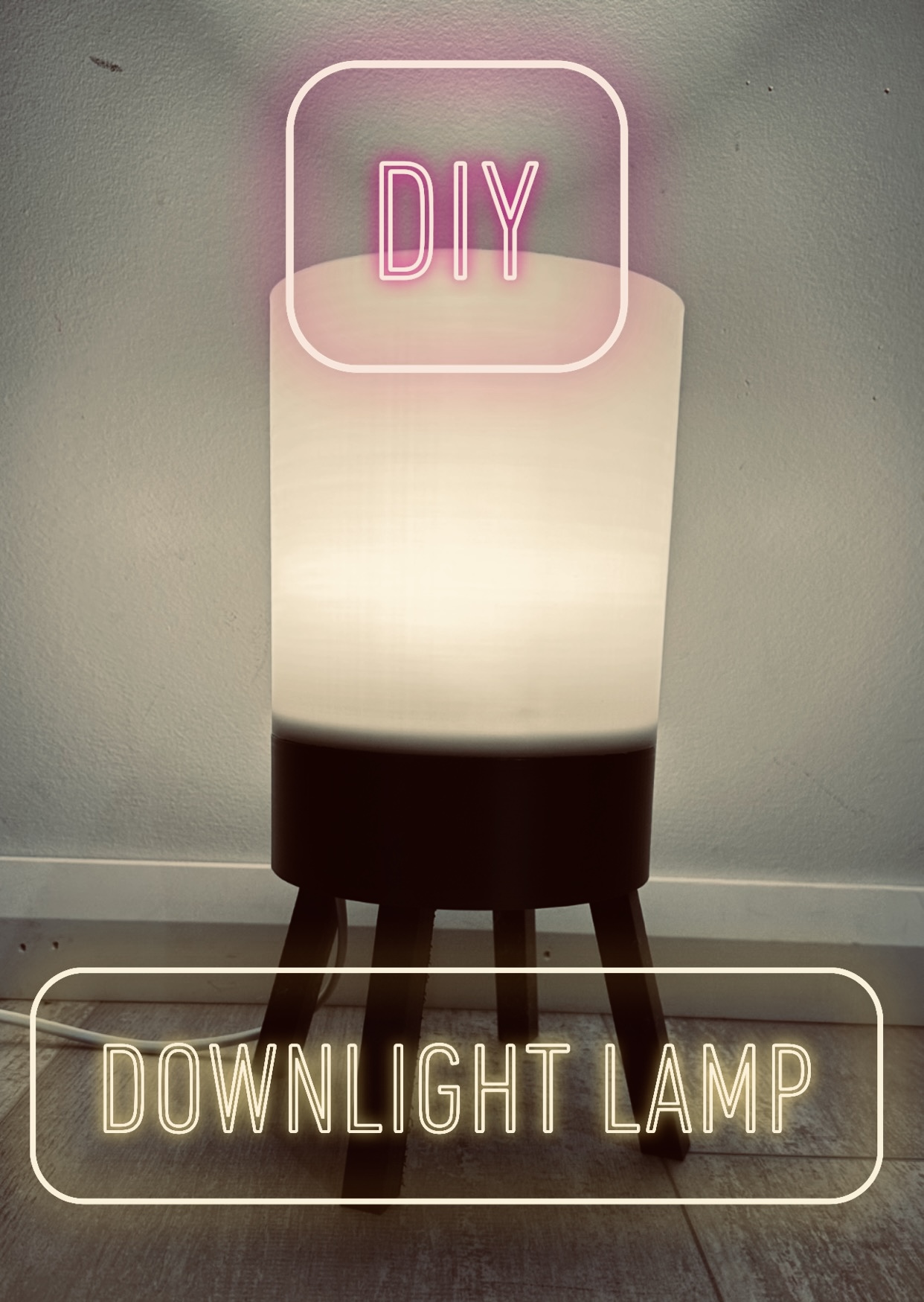 Modern minimal DIY lamp with 70mm downlight