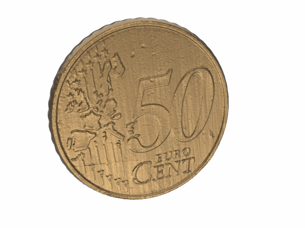 50 Euro Cent Coin 3D Tarama (Sadece Plastik Aparattır!!!)
