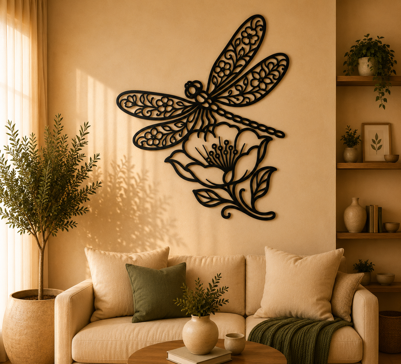 Floral Dragonfly 2D Wall Art