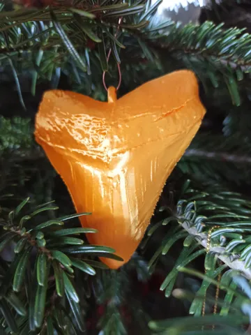 Megalodon tooth tree ornament