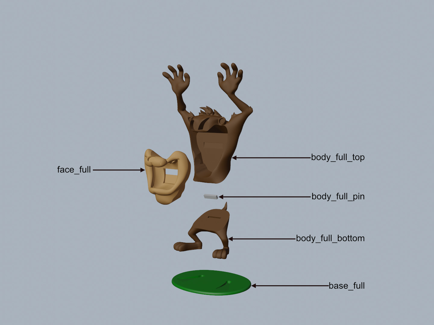Tazmanian Devil Full By Reddadsteve Download Free STL Model Tazmanian Devil Full By Reddadsteve Download Free STL Model