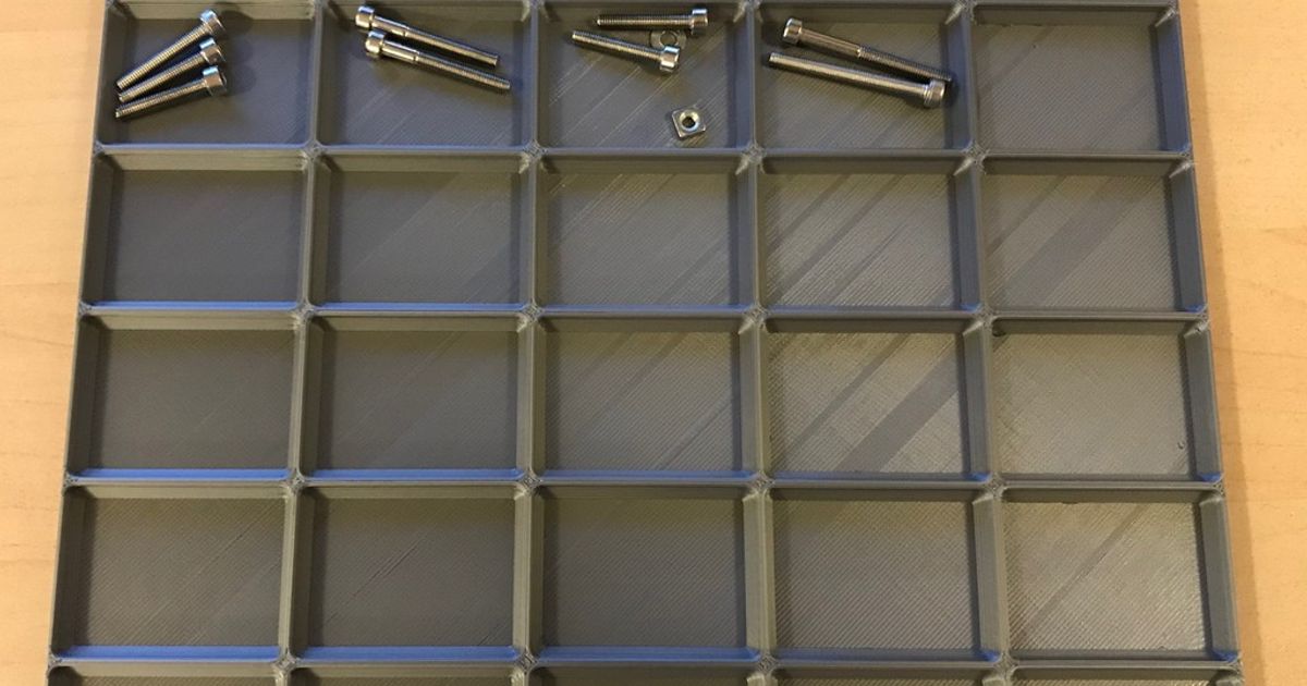 Parametric small parts organizer tray for disassembly by butterworth
