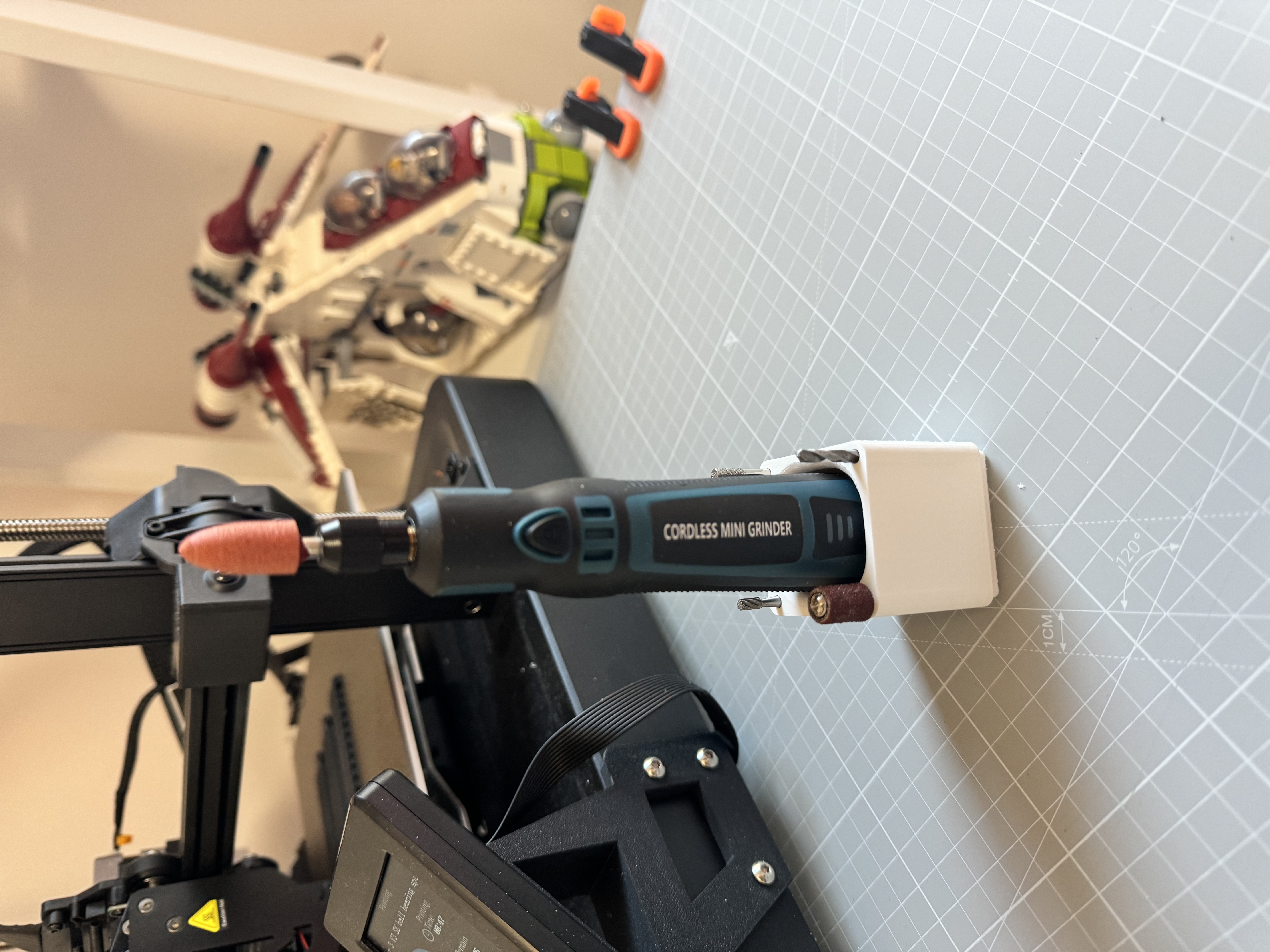 Vertical Dremel / Mini grinder Gridfinity Stand with Bit Holders